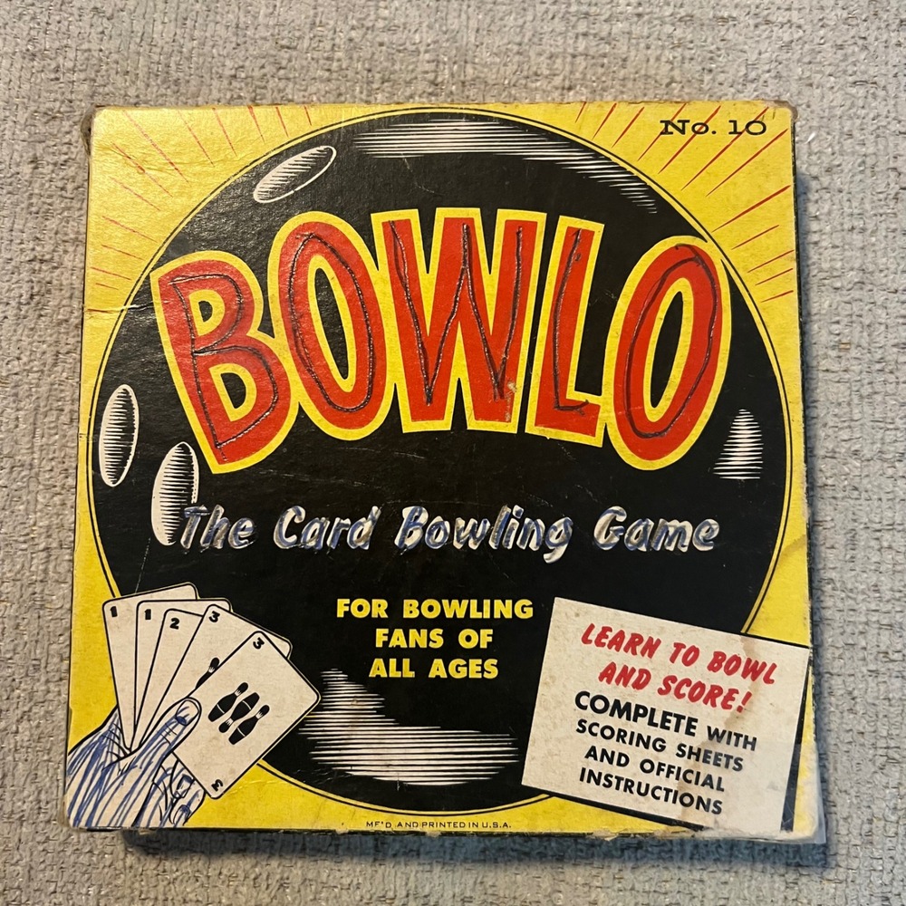 Vintage 1943 Bowlo The Card Bowling Game No 10 Feature Games Cedar Rapids Iowa